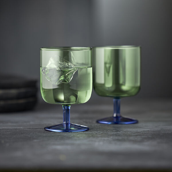 Torino Wine Glass 2 pcs, green/blue, Lyngby Glas