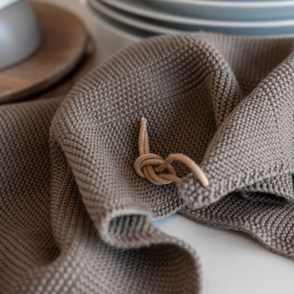 Knitted Towel, ginger snap, By LOHN