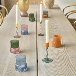 Styles Teelichthalter, blau/bernstein, Villa Collection