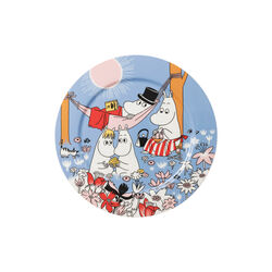 Mumi Servierplatte Familienzeit, bl&aring;, Moomin Arabia