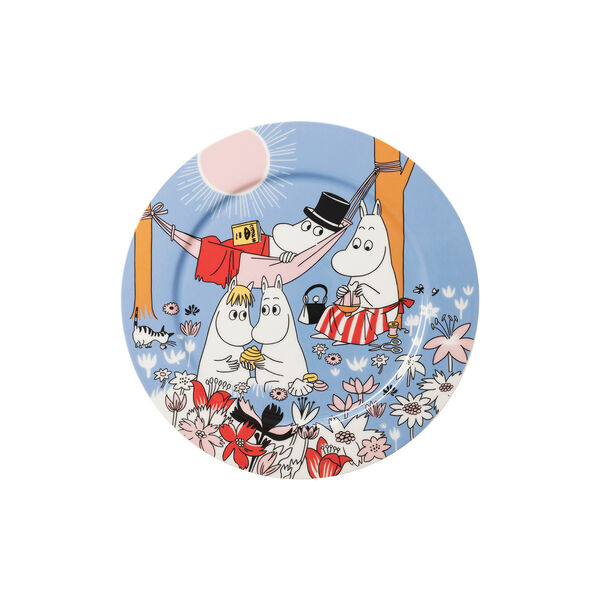 Mumi Servierplatte Familienzeit, bl&aring;, Moomin Arabia
