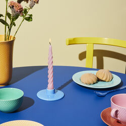 Rhombe Color Candle Holder, blue, Lyngby Porcel&aelig;n