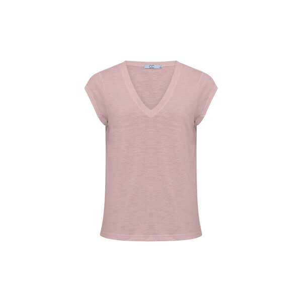 CC Heart Basic T-Shirt mit V-Ausschnitt, old rose, Coster Copenhagen