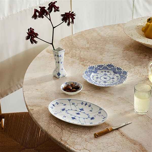 Musselmalet Vollspitze Teller mit durchbrochenem Rand Ø 21 cm, Royal Copenhagen